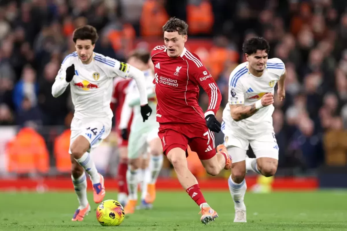 Pertadingan Liverpool versus Leeds berakhir dengan skor kacamata. (Getty Images)