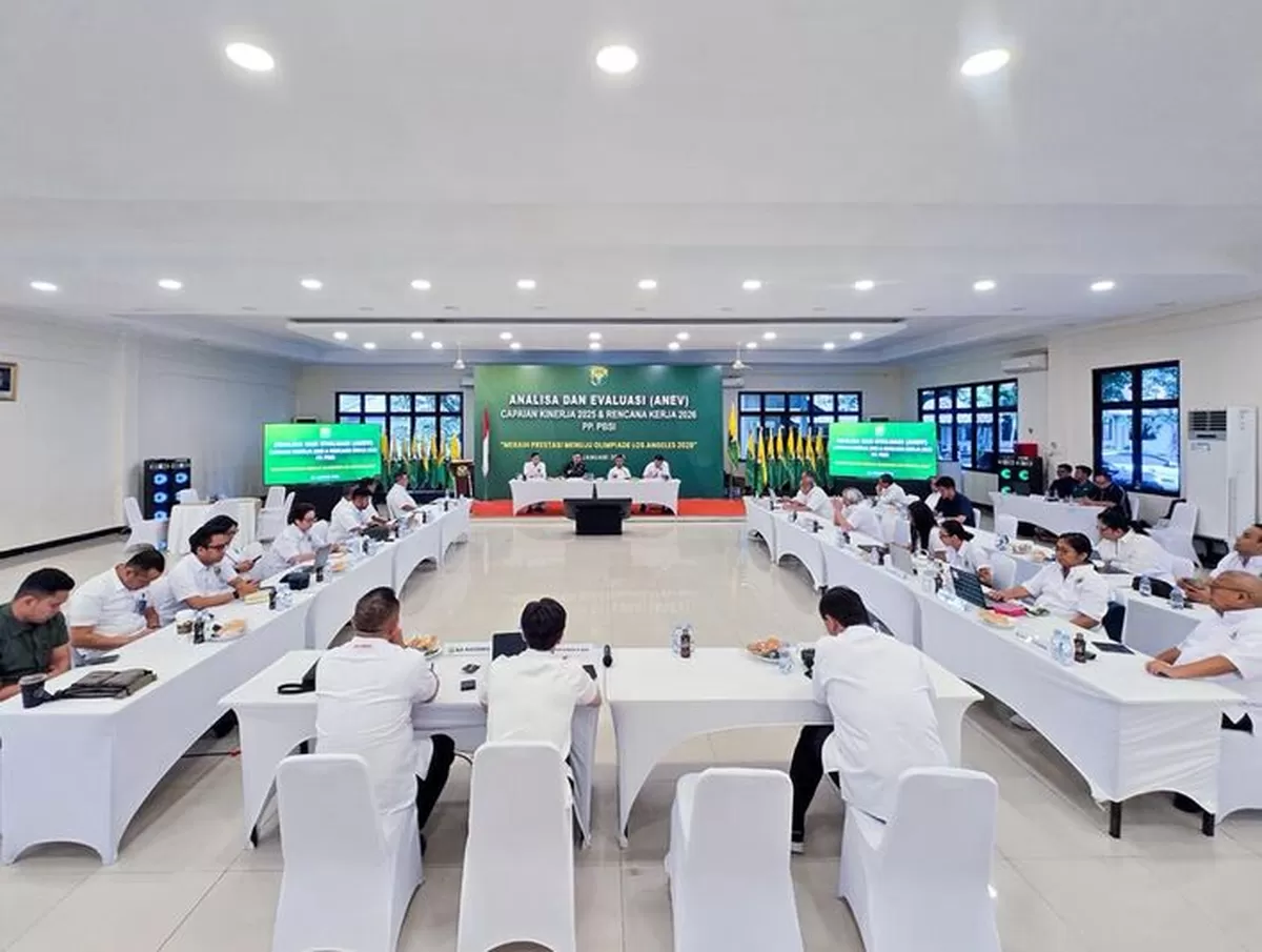 Rapat analisa dan evaluasi (Anev) rencana kerja 2026 yang digelar di Pelatnas Cipayung, Jakarta, 6 Januari 2026.  (PBSI)