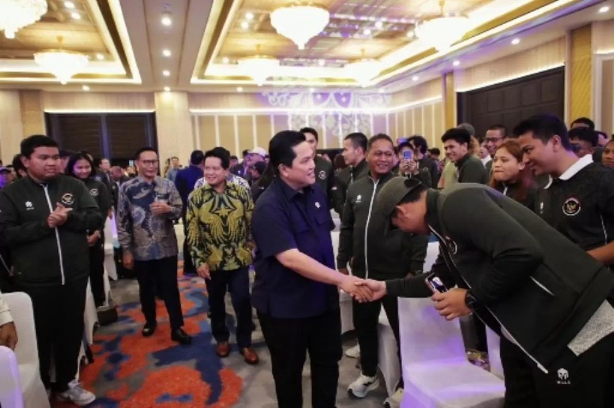 Menpora Erick Thohir hadiri pembekalan literasi keuangan bagi penerima bonus SEA Games 2025 (Kemenpora/Raiky)