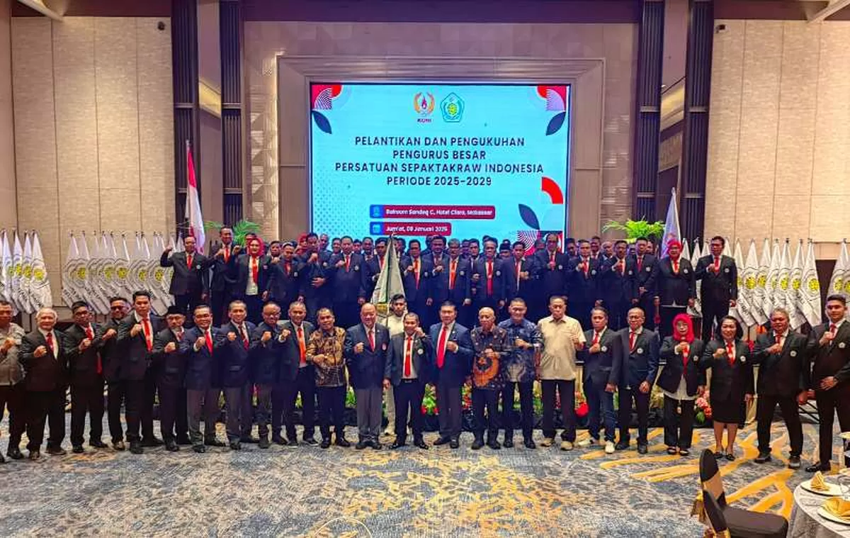 Pelantikan pengurus baru PB PSTI oleh KONI Pusat di Makassar, Sulawesi Selatan (KONI)