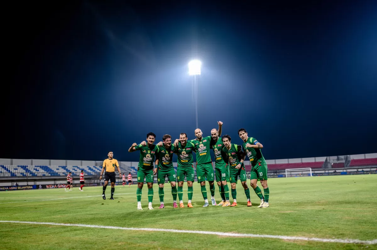 Selebrasi pemain Persebaya. (Persebaya)