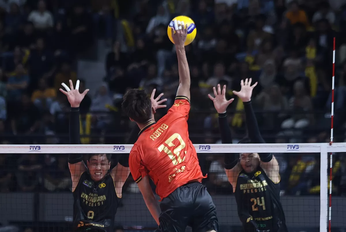 Juara putra seri I putaran pertama Proliga 2026, Bhayangkara Presisi saat menghasapi Surabaya Samator di seri pembuka musim di Pontianak, pekan lalu. (PBVSI)