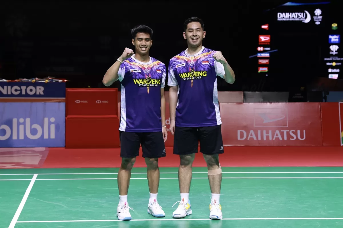 Mengalahkan juara bertahan,  Man Wei Chong/Kai Wun Tee di perempat final, Sabar/Reza pastikan sektor ganda putra Indonesia Masters 2026 ini punya juara baru. (PBSI)