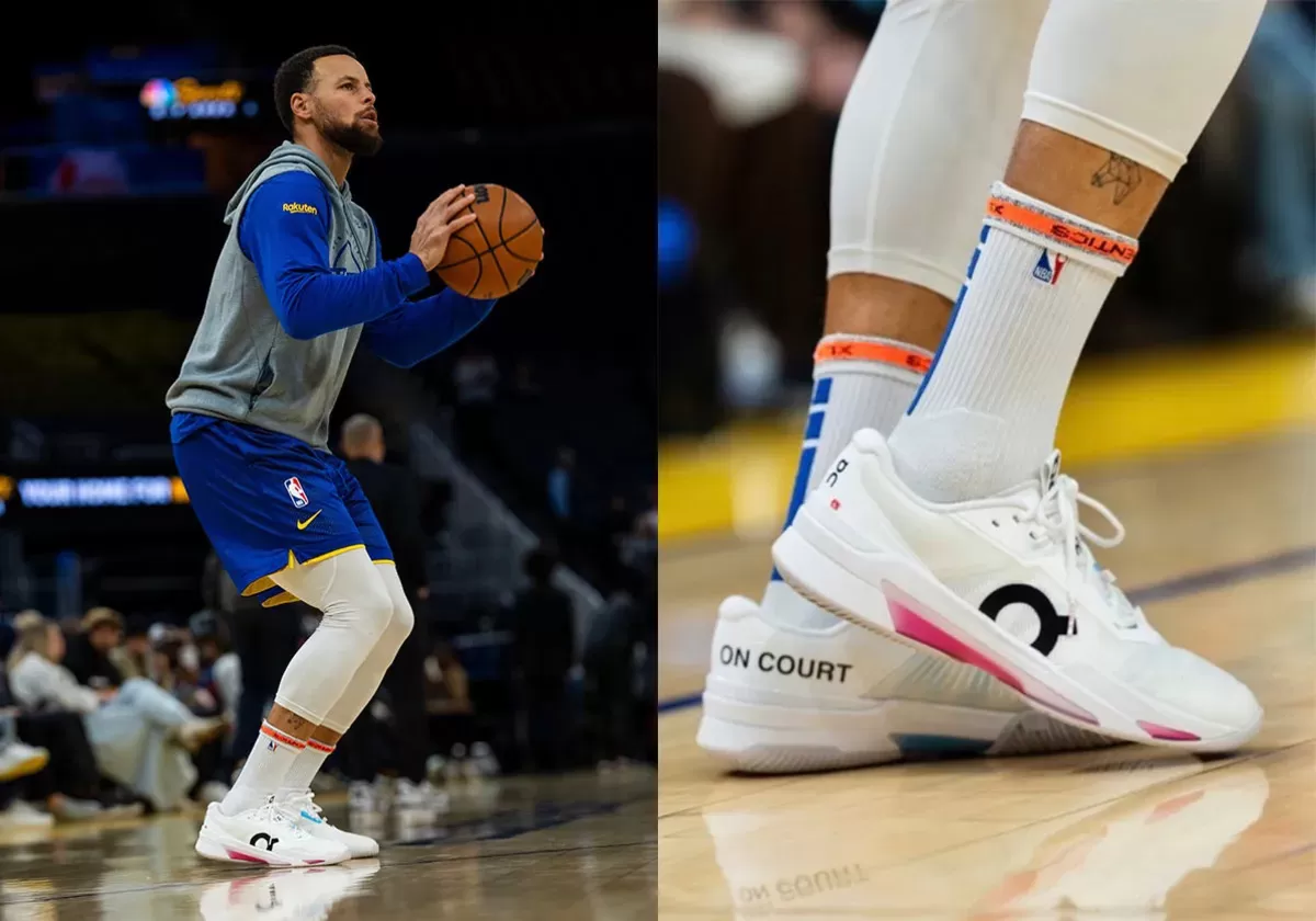 Stephen Curry Curi Perhatian lagi. Kali ini dia menggunakan sepatu tenis milik Roger Federer saat sesi latihan prapertandingan, 20 Januari lalu. (sneakernews)