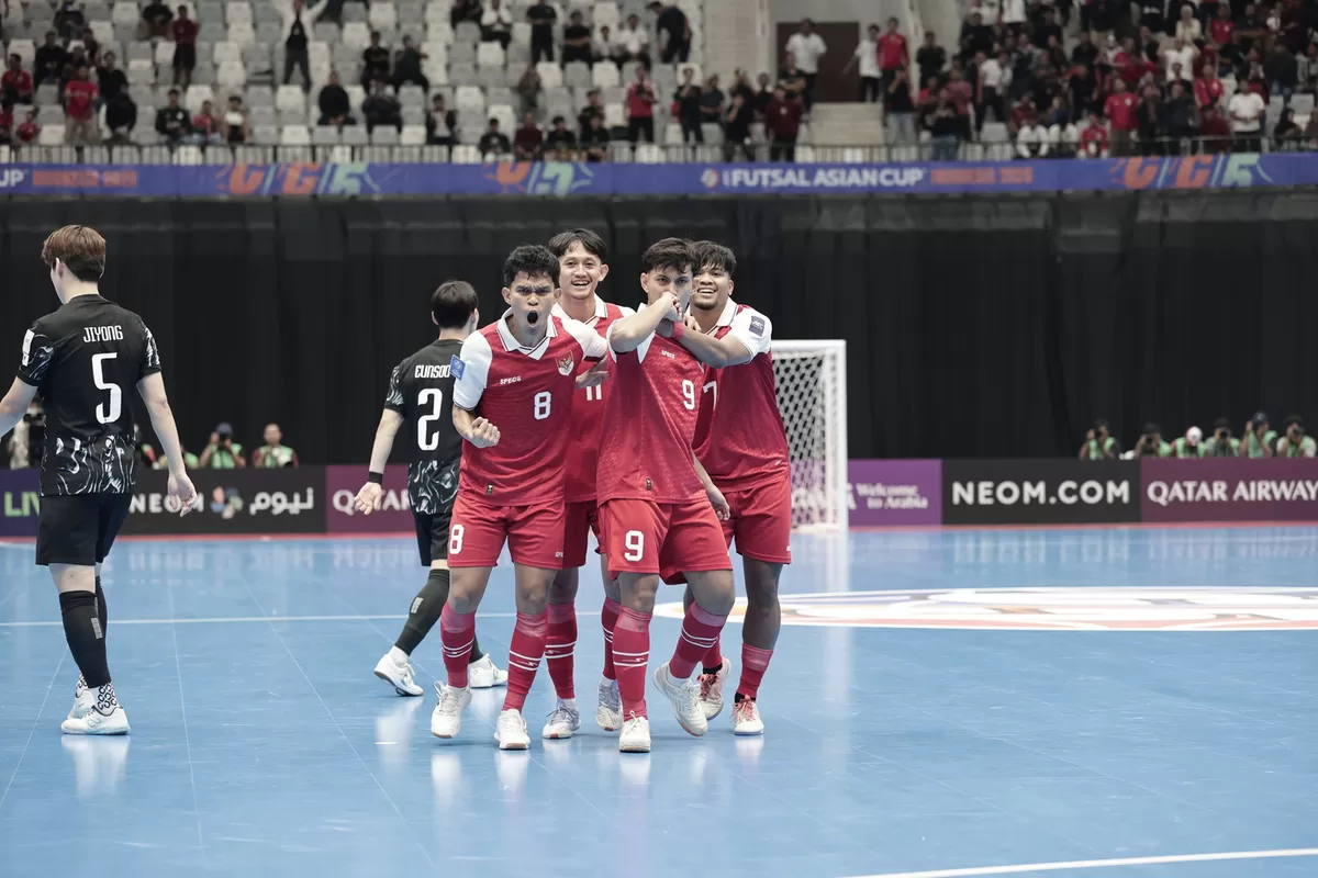 Timnas Futsal Indonesia saat menghadapi Korea Selatan di Piala Asia Futsal 2026. (FFI)