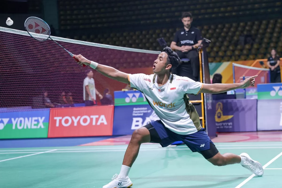Tunggal putra Indonesia, Alwi Farhan melaju ke semifinal setelah menang WO dari Wakil malaysia, Lee Zii Jia, 30 Januari 2026.  (PBSI)