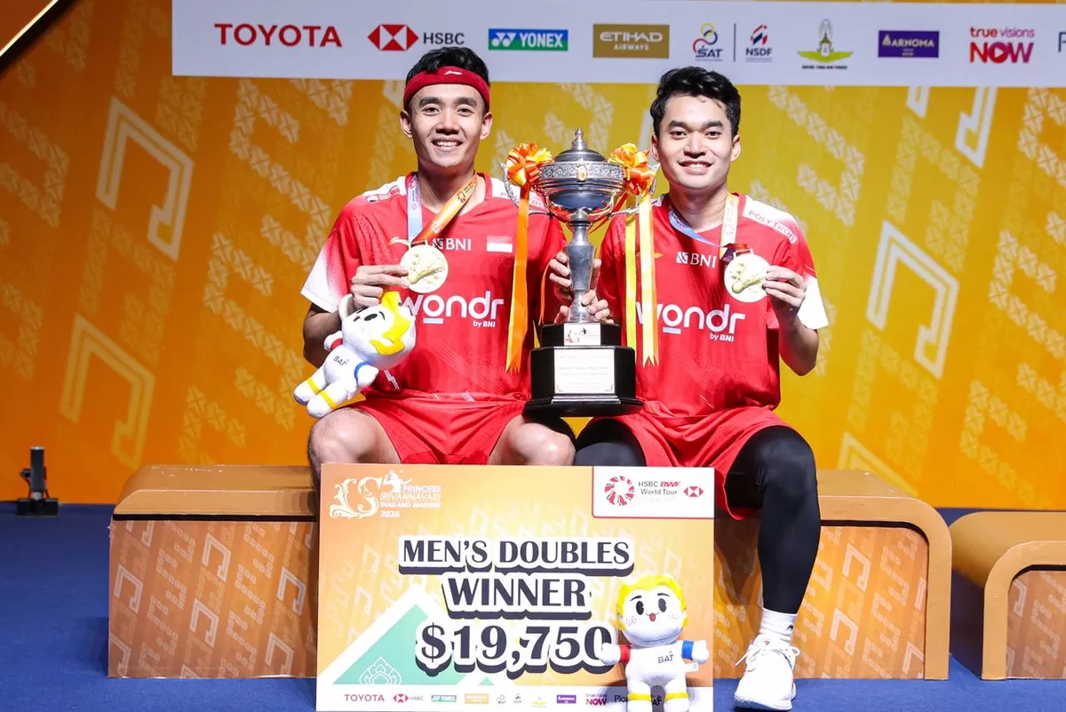 Bagas/Leo keluar sebagai juara ganda putra Thailand Masters 2026. (PBSI)