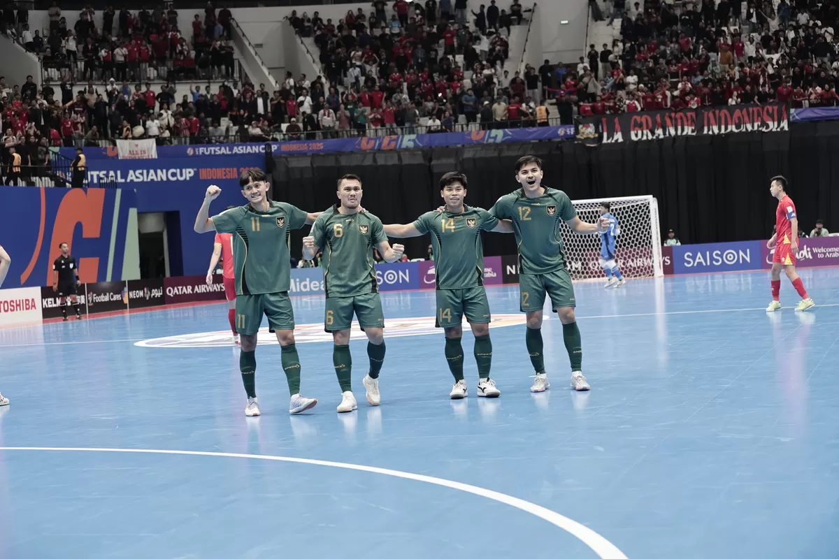 Selebrasi pemain Timnas Futsal Indonesia. (FFI)