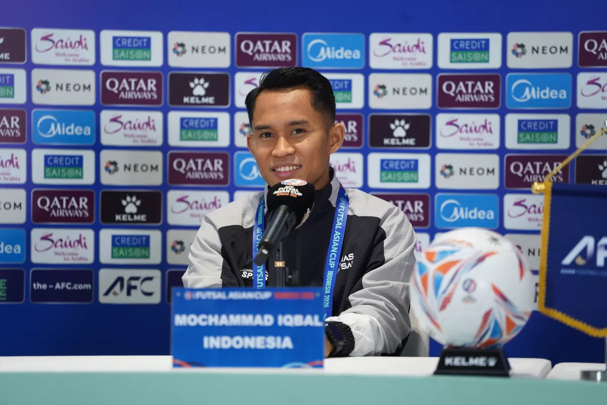 Pilar Timnas Futsal Indonesia, Mochammad Iqbal  menyampaikan optimisme tingginya jelang semifinal Piala Asia Futsal 2026 melawan Jepang, kamis, 5 Februari 2026. (FFI)