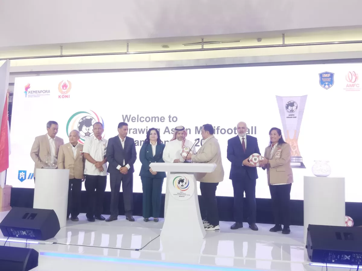 Undian grup Asian Minifootball Championship 2026 yang digelar di Jakarta, Kamis (5/2). (Muhammad Ridwan)