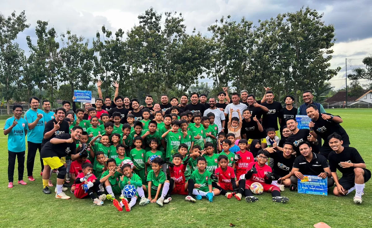 SeeJontor FC melakukan coaching clinic di Sleman, Yogyakarta. (Istimewa)