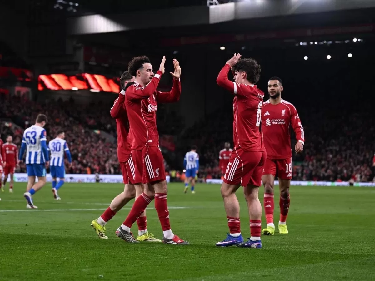 Liverpool rayakan kemenangan 3-0 atas Brighton di Piala FA (Liverpool)