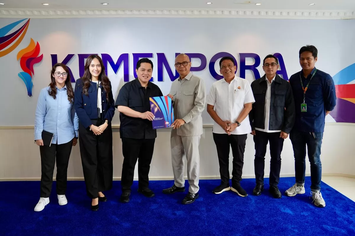 Menpora Erick Thohir bertemu dengan CdM ASEAN Paragames Indonesia Reda Mantovani di Kemenpora, Rabu, 18 Februari 2026. Kemenpora mengapresiasi capaian para atlet paragames Indonesia tersebut. (KEMENPORA)