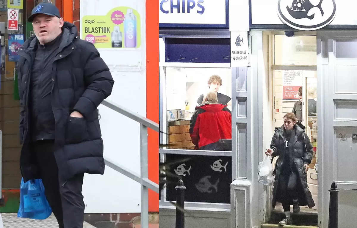 Wayne Rooney keluar dari toko minuman keras, Coleen belanja ikan.