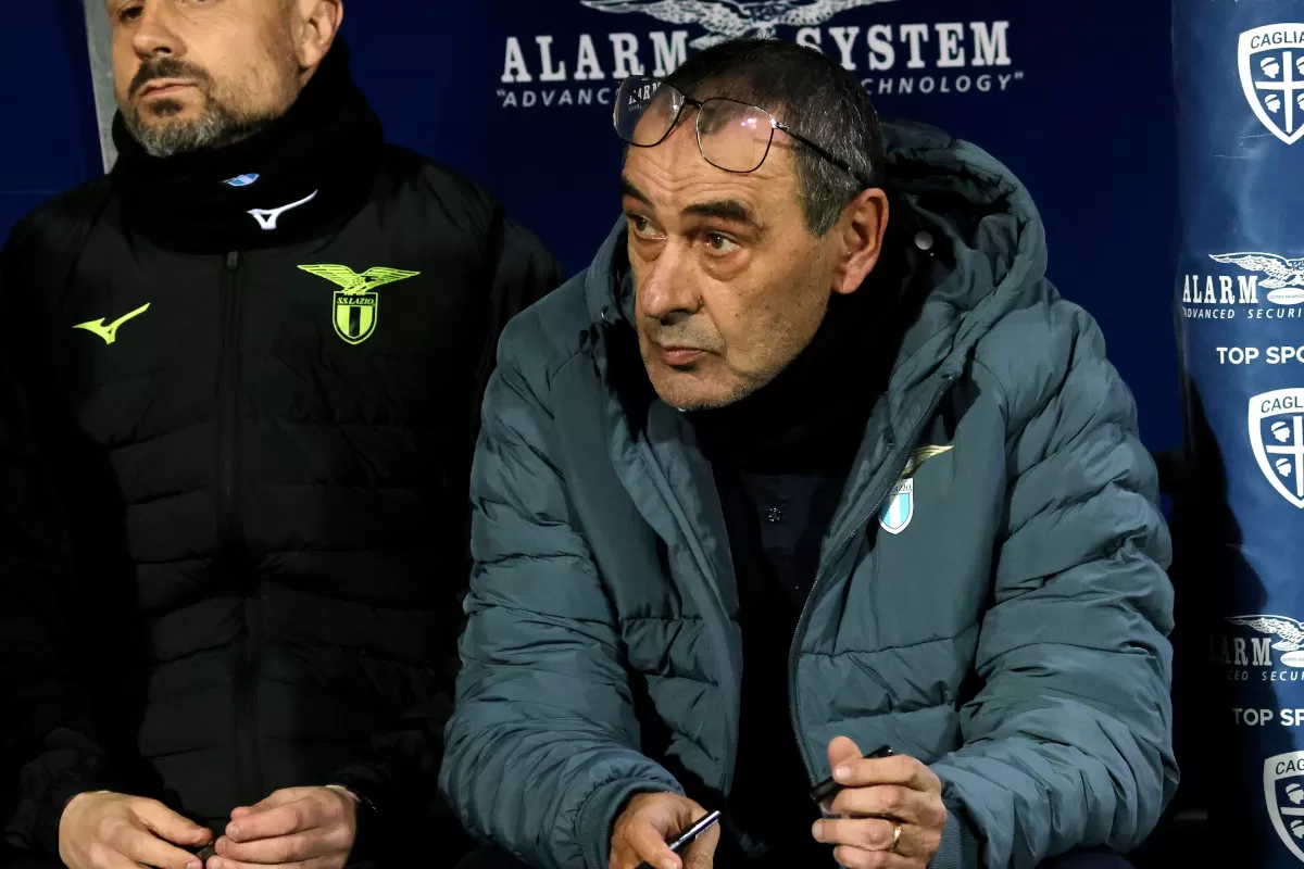 Maurizio Sarri kecewa Lazio ditahan imbang 0-0 melawan Cagliari.