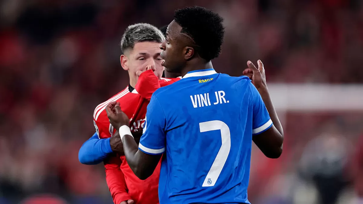 Vinicius Junior berisiko terganjal sanksi jika kembali menerima kartu kuning.  (Eric Verhoeven)