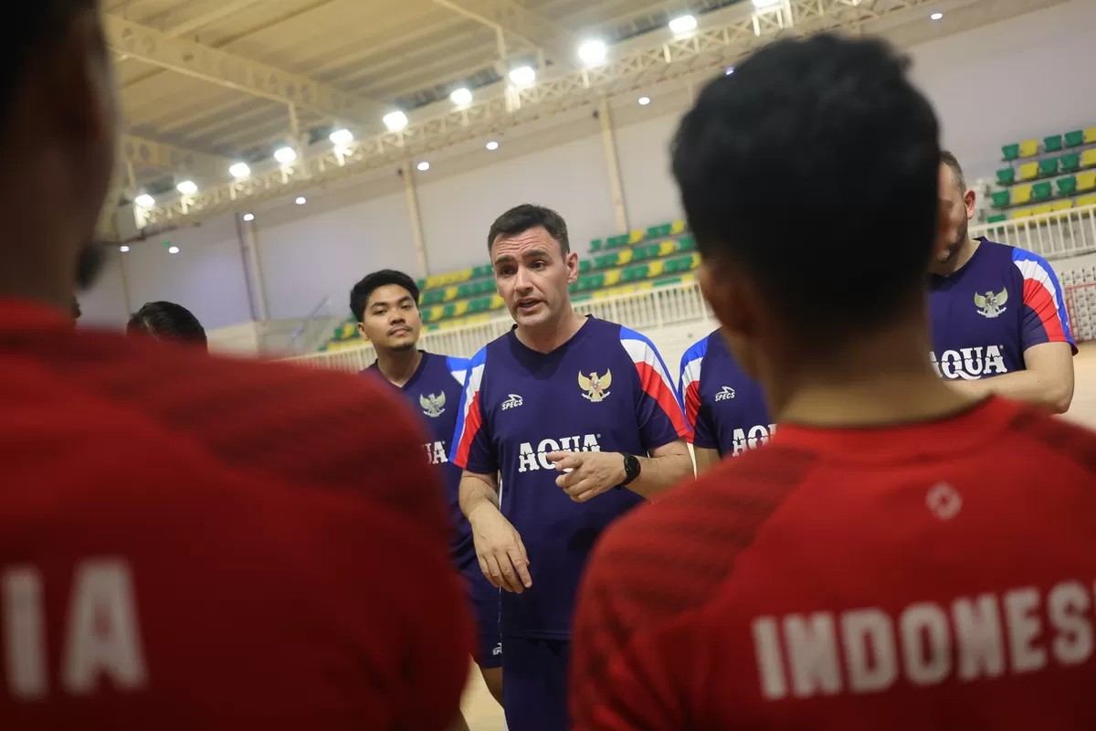 Pelatih Timnas Futsal Indonesia Hector Souto saat pemusatan latihan Timnas.  (FFI)