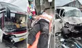 Tabrakan di Jalan Raya Salawu Tasikmalaya, Bus Primajasa vs Gran Max Rusak Parah