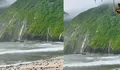 Fenomena Langka! Muncul Air Terjun 'Dadakan' di Tebing Pantai Papuma Jember, Tarik Perhatian Wisatawan