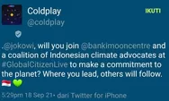 Mention di Twitter, Jokowi mendapatkan Undangan dari Coldplay