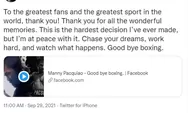 Juara Tinju Dunia ‘Manny Pacquiao’ Putuskan Pensiun Setelah Dua Puluh Enam Tahun Berkarier