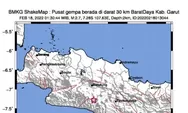 Gempa 2,7 Magnitudo Guncang Garut, Berpusat di Daratan