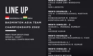 Pertandingan BATC 2022 Day 3: Berikut Line Up Grup A Tim Putra Badminton Asia Team Championships