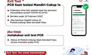 Ini Aturan Baru Soal Exit Test PCR, Cukup Dilakukan 1 X Saat Isolasi