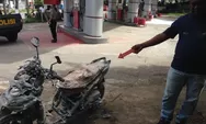 Buat Panik, Motor Terbakar Di SPBU Kebon Nanas Jakarta Timur