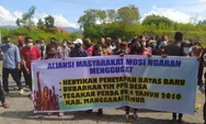 Protes Batas Wilayah, Puluhan Warga Desa Mosi Ngaran Demo di Kantor DPRD Manggarai Timur