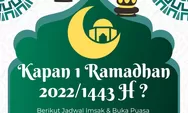Kapan Puasa 1 Ramadhan 2022? Hingga Inilah Jadwal Imsak dan Buka Puasa untuk Indonesia Barat, Bisa di Download