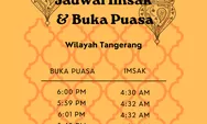 Berikut Jadwal Imsak dan Buka puasa Ramadhan 2022 untuk Wilayah Tangerang