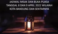 Jadwal Imsak dan Buka Puasa Ramadhan 2022 Wilayah Kota Bandung Tanggal 8 dan 9 April 2022