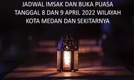 Jadwal Imsak dan Buka Puasa Ramadhan 2022 Wilayah Kota Medan Tanggal 8 dan 9 April 2022