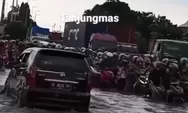 Banjir Rob di Pelabuhan Tanjung Emas Semarang Sore Ini, Banyak Sepeda Motor Mogok