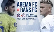 Sedang Main, Ini Link Live Streaming Arema FC vs RANS Nusantara FC