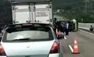 Detik-detik Kecelakaan Tol Bawen Siang Ini, Truk Muatan Keramik Terguling, Lalu Lintas Tersendat
