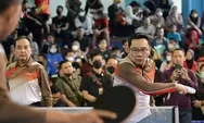 Keseruan Gubernur Jawa Barat Ridwan Kamil Jadi Atlet Dadakan Tenis Meja