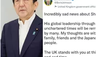 Shinzo Abe Meninggal Ditembak, Boris Johnson Kirim Ucapan Bela Sungkawa di Twitter