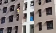 Viral Emak-emak Nekat Bergelantungan di Lantai 5 Rusun Rorotan, Begini Kronologinya