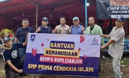 Ketua Yayasan dan Kepala Sekolah SMP PCI Salurkan Langsung Bantuan Untuk korban Bencana Gempa Cianjur