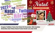 Ucapan Twibbon Tema Hari Natal 25 Desember 2022 Gambar Sinterklas dan Pohon Natal Frame Kotak Lucu dan Unik
