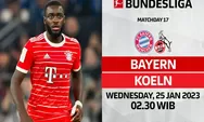 Link Nonton Live Streaming Bayern Munchen vs 1. FC Koln di Bundesliga Pukul 02.30 Tanggal 25 Januari 2023