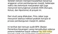 Ridwan Kamil sentil Koran Gala soal pemberitaan pembangunan Masjid Al Jabbar: Informasi menyesatkan