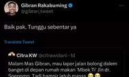 Gibran Wali Kota Solo Tanggapi Laporan Warga di Twitter Terkait Jalan Berlubang, Netizen: Enak Bener...