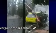 Pandeglang, Banten terjadi hujan badai hari ini yang mengakibatkan banyak terjadi pohon tumbang, 5 rumah rusak