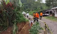 Pergerakan Tanah Sebabkan Jalan Alternatif Bogor Cianjur Terputus