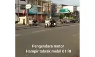Viral! Video Pengendara Motor Nekat Potong Jalur Mobil Dinas Presiden Jokowi