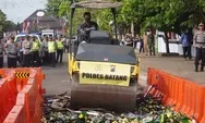 Ribuan Botol Miras Hasil KRYD Polres Batang selama Ramadhan Dimusnahkan