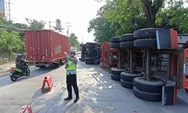 Demi Hindari Motor, Truk Kontainer di Kendal Terguling Hingga Sang Sopir jadi Korban